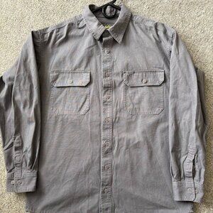 Cabela’s Stonewash Canvas Shirt Men’s Gray Long Sleeve Button Front Workwear